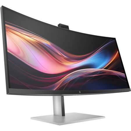 HP 734pm Curved Docking Display, 34" WQHD, IPS Black, HDR400, 400 nits, 2000:1 Contrast, Thunderbolt 4 (100W PD), HDMI, DP In/Out, 2x USB-C, 5x USB-A, RJ-45, Pop-Up 5MP HDR IR Kamera, KVM, HP Eye Ease, Garantie 3 Jahre