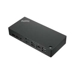 Lenovo ThinkPad Universal USB-C Dock, Kabelgebunden, USB 3.2 Gen 1 (3.1 Gen 1) Type-C, 10,100,1000 Mbit/s, Schwarz, 4K Ultra HD, 3840 x 2160 Pixel