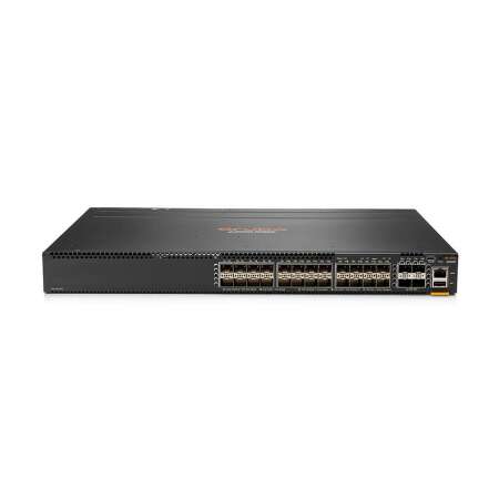 HPE Aruba 6300M - Switch - L3 - managed - 24 x 1 Gigabit / 10 Gigabit SFP+ + 4 x 1 Gigabit / 10 Gigabit / 25 Gigabit / 50 Gigabit SFP56 (Uplink / Stacking) HPE Renew Produkt,  Front und Seite zu Hinterseite - an Rack montierbar