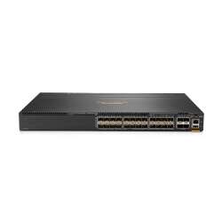 HPE Aruba 6300M - Switch - L3 - managed - 24 x 1 Gigabit / 10 Gigabit SFP+ + 4 x 1 Gigabit / 10 Gigabit / 25 Gigabit / 50 Gigabit SFP56 (Uplink / Stacking) HPE Renew Produkt,  Front und Seite zu Hinterseite - an Rack montierbar