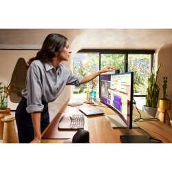HP 734pm Curved Docking Display (Schwarz), 34" WQHD IPS, 100W USB-C Power Delivery, Webcam, 3 Jahre Garantie (Austausch am naechsten Arbeitstag)