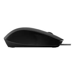 HP 150 - Maus - rechts- und linkshändig - optisch - kabelgebunden - USB - Schwarz - für HP 21, 22, 24, 27; Laptop 14, 15, 17; Pavilion 24, 27, 32, TP01; Pavilion Laptop 14, 15