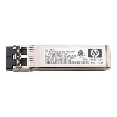 HP HPE - SFP+-Transceiver-Modul - 8-Gbit-Fibre Channel (LW) HPE Renew Produkt,  für Brocade 16Gb/12 - 16Gb/24; HPE 8/24 - 8/8 - SN6000; StoreFabric SN6500 - SN8600B 4-slot