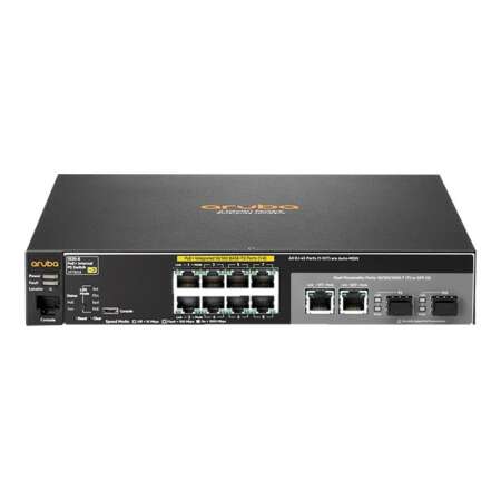 HPE Aruba 2530-8-PoE+ - Switch - managed - 8 x 10/100 + 2 x Gigabit SFP + 2 x 10/100/1000 HPE Renew Produkt,  Desktop - an Rack montierbar - wandmontierbar - PoE+