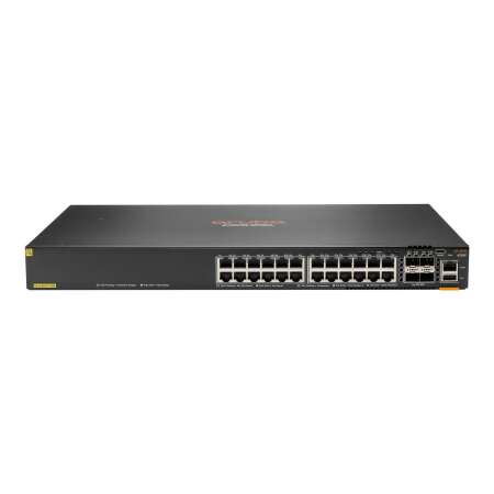 HPE Aruba 6200F 24G Class4 PoE 4SFP+ 370W Switch - Switch - max. Stapelentfernung 10 km - L3 - managed - 24 x 10/100/1000 (PoE+) HPE Renew Produkt,  + 4 x 1 Gigabit/10 Gigabit SFP+ (Uplink) - an Rack montierbar - PoE+ (370 W) - BTO