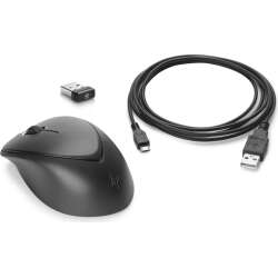 HP Premium - Maus - rechts- und linkshändig - Laser - 3 Tasten - kabellos - 2.4 GHz - kabelloser Empfänger (USB) - Schwarz - für Chromebook 11 G9, 14 G7; Chromebook x360; EliteBook 83X G8, 840, 84X G8, 85X G8