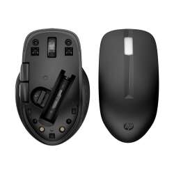 HP 435 - Maus - für mehrere Geräte - ergonomisch - 5 Tasten - kabellos - 2.4 GHz, Bluetooth 5.2 - Bluetooth-USB-Adapter