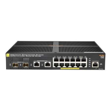 HPE Aruba 2930F 12G PoE+ 2G/2SFP+ - Switch - L3 - managed - 12 x 10/100/1000 (PoE+) HPE Renew Produkt,  + 2 x 1 Gigabit/10 Gigabit SFP+ (Uplink) + 2 x 10/100/1000 - an Rack montierbar - PoE+ (139 W)
