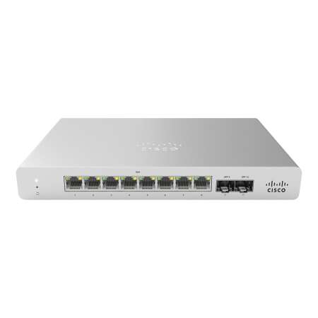 Cisco Meraki Cloud Managed MS120-8 - Switch - managed HPE Renew Produkt,  8 x 10/100/1000 + 2 x Gigabit SFP - Desktop - wandmontierbar