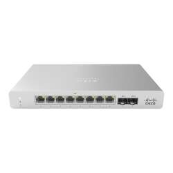 Cisco Meraki Cloud Managed MS120-8 - Switch - managed HPE Renew Produkt,  8 x 10/100/1000 + 2 x Gigabit SFP - Desktop - wandmontierbar