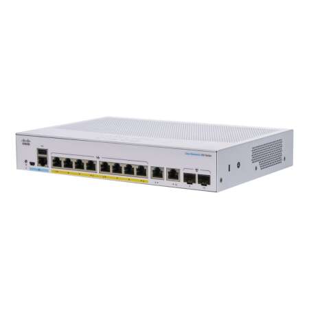 Cisco Business 250 Series CBS250-8P-E-2G - Switch - L3 - Smart - 8 x 10/100/1000 (PoE+) HPE Renew Produkt,  + 2 x Combo Gigabit Ethernet/Gigabit SFP - an Rack montierbar - PoE+ (67 W)