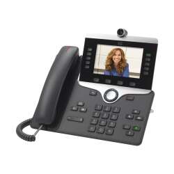 Cisco IP Phone 8865 - IP-Videotelefon - mit Digitalkamera, Bluetooth-Schnittstelle - IEEE 802.11a/b/g/n/ac (Wi-Fi) HPE Renew Produkt,  SIP - SDP - 5 Leitungen - holzkohlefarben