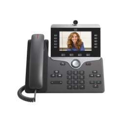 Cisco IP Phone 8865 - IP-Videotelefon - mit Digitalkamera, Bluetooth-Schnittstelle - IEEE 802.11a/b/g/n/ac (Wi-Fi) HPE Renew Produkt,  SIP - SDP - 5 Leitungen - holzkohlefarben