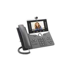 Cisco IP Phone 8865 - IP-Videotelefon - mit Digitalkamera, Bluetooth-Schnittstelle - IEEE 802.11a/b/g/n/ac (Wi-Fi) HPE Renew Produkt,  SIP - SDP - 5 Leitungen - holzkohlefarben