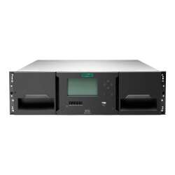 HPE StoreEver MSL3040 - Bandbibliothek - 720 TB / 1.8 PB - Steckplätze: 40 - LTO Ultrium (18 TB / 45 TB) HPE Renew Produkt,  x 1 - Ultrium 9 - SAS-3 - Rack - einbaufähig - 3U - 3 halbhohe (HH) LTO-Laufwerke pro Modul - Barcode-Leser - Verschlüsselung