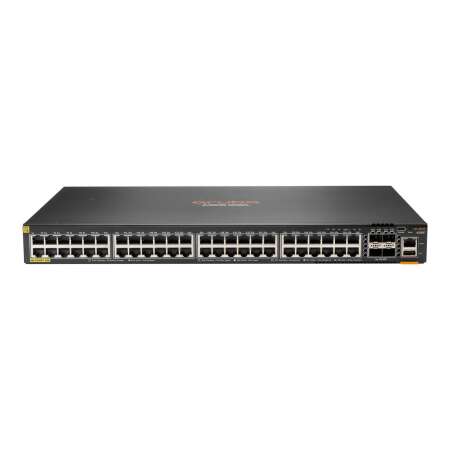 HPE Aruba 6200F 48G Class4 PoE 4SFP+ 370W Switch - Switch - max. Stapelentfernung 10 km - L3 - managed - 48 x 10/100/1000 (PoE+) + 4 x 1 Gigabit/10 Gigabit SFP+ (Uplink) - Front und Seite zu Hinterseite - an Rack montierbar - PoE+ (370 W) - BTO HPE Aruba
