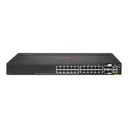 HPE Aruba 6200M 24G 4SFP+ TAA Switch - Switch - max. Stapelentfernung 10 km - L3 - managed - 24 x 10/100/1000 + 4 x 1 Gigabit / 10 Gigabit SFP+ (Uplink / Stacking) Front und Seite zu Hinterseite - an Rack montierbar - BTO - TAA-konform HPE Aruba 6200M 24G