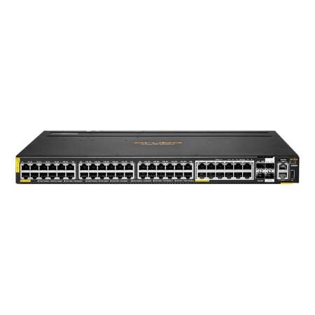 HPE Aruba 6200M 36G 12SR5 Class6 PoE 4SFP+ TAA Switch - Switch - max. Stapelentfernung 10 km - L3 - managed - 36 x 10/100/1000 (4PPoE) + 12 x 1/2.5/5GBase-T (4PPoE) + 4 x 1 Gigabit / 10 Gigabit SFP+ (Uplink / Stacking) - Front und Seite zu Hinterseite - a