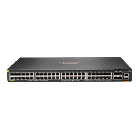 HPE Aruba CX 6300F - Switch - nur horizontale Oberflächenmontage - L3 - managed - 48 x 10/100/1000 (PoE+) + 4 x 50 Gigabit Ethernet SFP56 - Front und Seite zu Hinterseite - an Rack montierbar - PoE+ - TAA-konform HPE Aruba CX 6300F - Switch - nur horizont