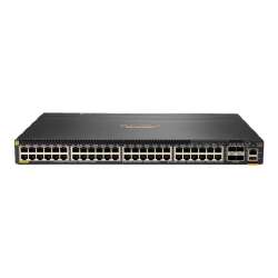 HPE Aruba Networking 6300M 48p 10M/100M/1G Class4 PoE 4p SFP56 50G TAA Switch - Switch - max. Stapelentfernung 10 km - L3 - managed - 48 x 10/100/1000 (PoE+) + 4 x 1 Gigabit / 10 Gigabit / 25 Gigabit / 50 Gigabit SFP56 (Uplink / Stacking) - Front und Seit