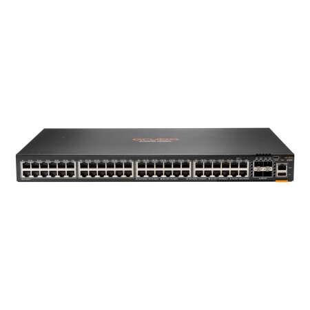 HPE Aruba CX 6300F - Switch - nur horizontale Oberflächenmontage - L3 - managed - 48 x 10/100/1000 (PoE+) + 4 x 50 Gigabit Ethernet SFP56 - Front und Seite zu Hinterseite - an Rack montierbar - PoE+ - TAA-konform HPE Aruba CX 6300F - Switch - nur horizont