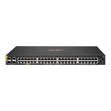 HPE Aruba Networking CX 6100 48G Class4 PoE 4SFP+ 740W Switch - Switch - L3 - managed - 48 x 10/100/1000 (PoE+) + 4 x 1 Gigabit/10 Gigabit SFP+ (Uplink) - Seite-zu-Seite-Luftstrom - an Rack montierbar - wandmontierbar - PoE+ (740 W) - CTO HPE Aruba Networ