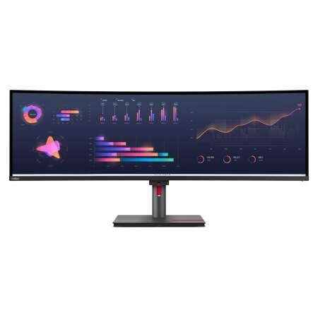 Lenovo ThinkVision P49w-30, 49", DQHD, 5120 x 1440, 32:9, IPS Black, 1x TBT4 in 1x TBT4 out, USB C, 2x HDMI 2.1 + DP 1.4, Ethernet