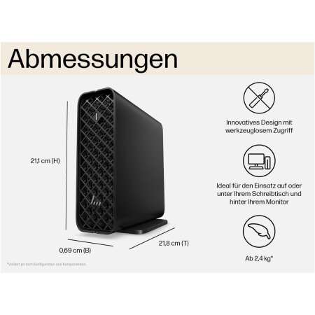 HP Z2 Mini G1i Intel Core Ultra 9 285K , RTX 2000 Ada, 16 GB GDDR6 dedicated, 64 GB DDR5, 1TB PCIe 5x4 M.2 SSD, Win11 Pro