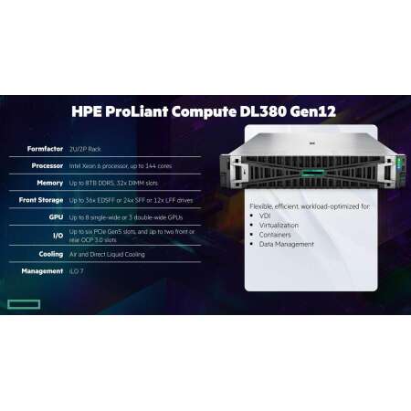HPE ProLiant Compute DL380 Gen12 8SFF NC Configure-to-order Server, bestehend aus nachfolgenden Komponenten: