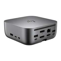 HP Thunderbolt 4 Ultra 180 W G6 Dockingstation, Kabelgebunden, Thunderbolt 4, 180 W, 10,100,1000,2500 Mbit/s, Grau, 8K Ultra HD 3 Jahre eingeschränkte HP Garantie