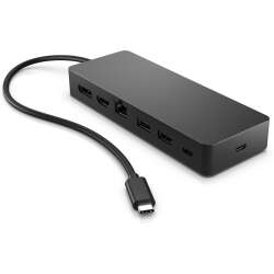 HP Universeller USB-C-Multiport-Hub, Kabelgebunden, USB 3.2 Gen 2 (3.1 Gen 2) Type-C, 10,100,1000 Mbit/s, Schwarz, 4K Ultra HD, 60 Hz 1 Jahr beschränkte Garantie