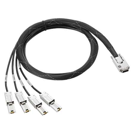 HPE K2R10A, 4 m, SFF8470, SFF8088, Männlich/Männlich, Schwarz, Silber