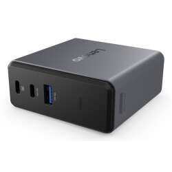 Lenovo X9 Charging GaN Dock, Kabelgebunden, USB 3.2 Gen 2 (3.1 Gen 2) Type-C, 60 W, Grau, MicroSD (TransFlash), 3840 x 2160 Pixel