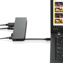 Lenovo 4X90S92381, Kabelgebunden, USB 3.2 Gen 1 (3.1 Gen 1) Type-C, 10,100,1000 Mbit/s, Grau, 5 Gbit/s, 4K Ultra HD