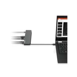 Lenovo USB-C Mini Dock, Kabelgebunden, USB 3.2 Gen 1 (3.1 Gen 1) Type-C, 3,5 mm, 10,100,1000 Mbit/s, Grau, CB, BSMI, SII, CU, Ukraine, Kvalitet, LOA, NOM, cULus, FCC, ICES, CE, RCM, VCCI, KCC, EAC