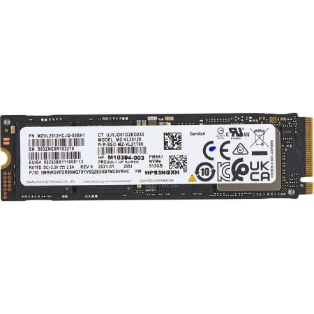 HPE HP 512GB PCIe-4x4 NVMe M.2 SSD, 512 GB, M.2