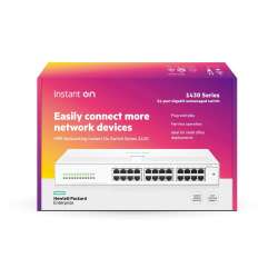 HPE Aruba Networking Networking Instant On Switch 24p Gigabit 1430, Unmanaged, L2, Gigabit Ethernet (10/100/1000), Vollduplex, Rack-Einbau, 1U HPE Renew Produkt,  Networking Instant On Switch 24p Gigabit 1430