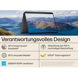 HP Spectre x360 Renew Laptop, 16-aa0739nz Intel Core Ultra 7 155H, 16 GB DDR5, 1TB SSD, 16" 3K OLED Touchscreen 500nits, Intel  Arc GPU, 8 Xe-Cores, Win11 Home, Silber, 1 Jahr Bring‑In Garantie