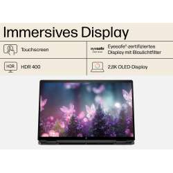 HP Spectre x360 Renew Laptop, 16-aa0739nz Intel Core Ultra 7 155H, 16 GB DDR5, 1TB SSD, 16" 3K OLED Touchscreen 500nits, Intel  Arc GPU, 8 Xe-Cores, Win11 Home, Silber, 1 Jahr Bring‑In Garantie