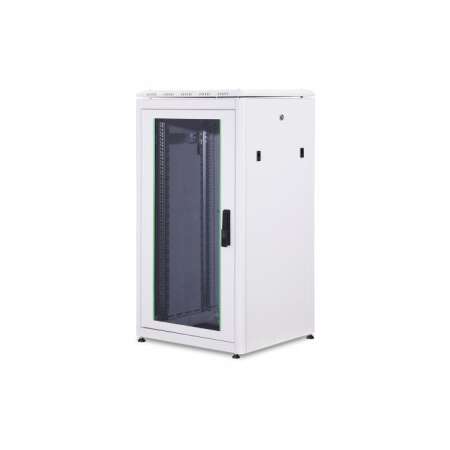 DIGITUS Netzwerkschrank Unique Serie, 22HE, 19", 600x600x1164 mm (BxTxH), IP20, Fronttür mit Sicherheitsglas, Stahltür hinten, beidseitige Seitenwände, hohe Traglast bis 1200 kg