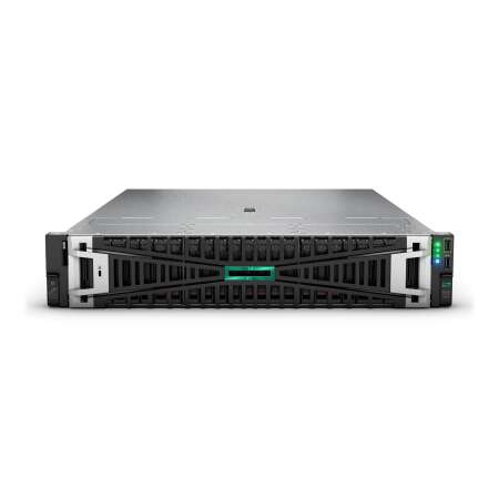 HPE ProLiant DL345 Gen11 9124 3.0GHz 16-core 1P 32GB-DR MR408i-o 8SFF 800W PS Server, 3 GHz, 9124, 32 GB, DDR5-SDRAM, 800 W, Rack (2U)