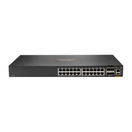 HPE Aruba Networking Aruba 6300F 24-port 1GbE & 4-port SFP56, Managed, L3, Gigabit Ethernet (10/100/1000), Rack-Einbau, 1U