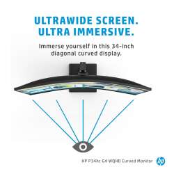 HP P34hcG4 WQHD-USB-C-Monitor mit Wölbung, 86,4 cm...
