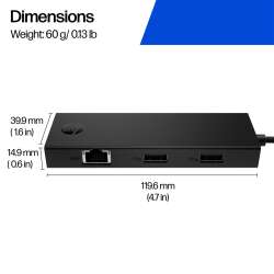 HP Portable USB-C Hub, Vietnam, USB Type-C, Business, Windows 10, Windows 11, MacOS, ChromeOS, Android, iPadOS