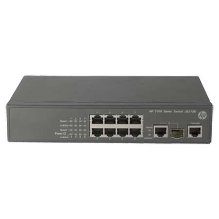 HPE A 3100-8 v2 EI, Managed, L2, Fast Ethernet (10/100), Vollduplex, Rack-Einbau, 1U