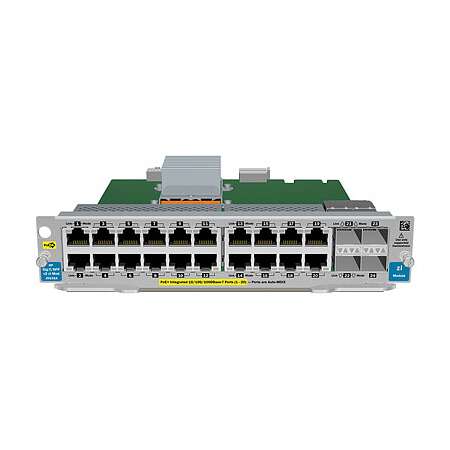 HPE 20-port Gig-T PoE+ / 4-port SFP v2 zl Module, Gigabit Ethernet, 10,100,1000 Mbit/s, 1000BASE-T, 100BASE-TX, 10BASE-T, IEEE 802.3, IEEE 802.3ab, IEEE 802.3at, IEEE 802.3u, SFP, 1 Gbit/s