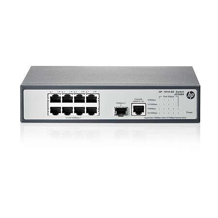 HPE 1910-8G, Managed, L3, Gigabit Ethernet (10/100/1000), Rack-Einbau, 1U