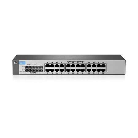 HPE V 1410-24, Unmanaged, Fast Ethernet (10/100), Vollduplex, Rack-Einbau, 1U