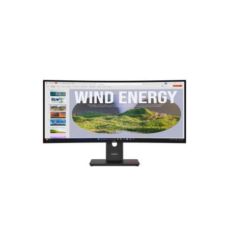 Lenovo ThinkVision T34WD-40 Monitor, 86,4 cm (34"), 3440 x 1440 Pixel, Wide Quad HD, LED, 6 ms, Schwarz