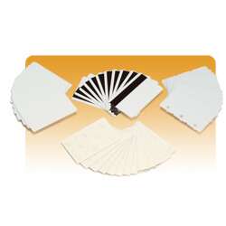 Zebra Zebra white PVC cards 10 mil adhesiv